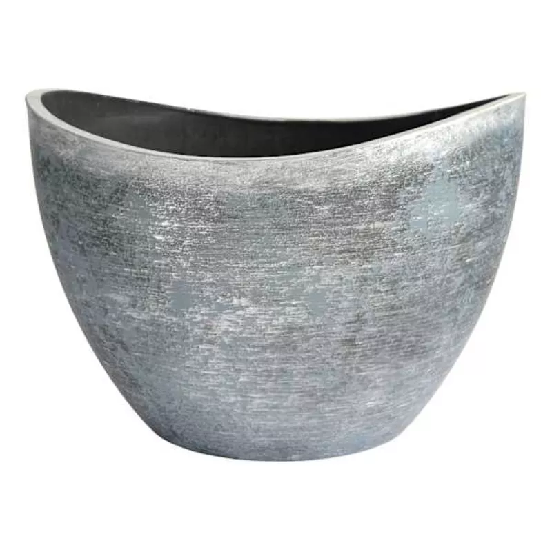 Silver Wave Angled Outdoor Planter Small
